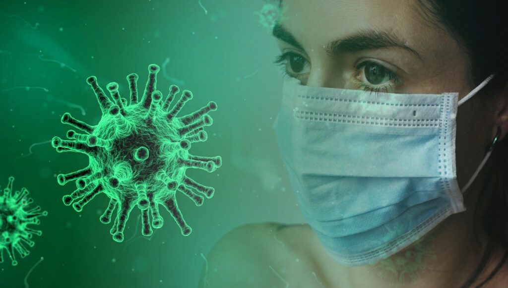 Symbolbild Corona-Virus Maske