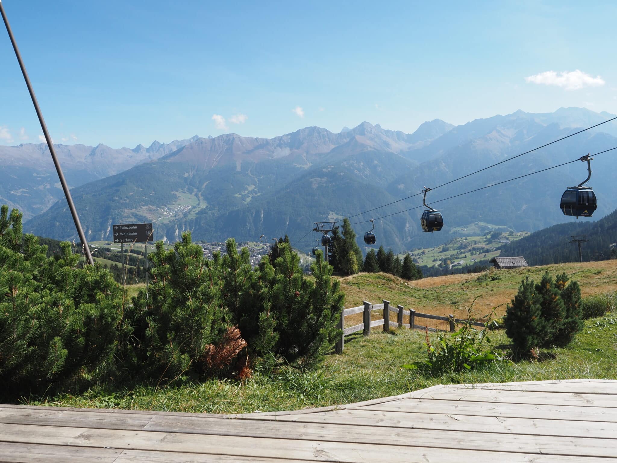 Seilbahn mit Gondeln in Serfaus-Fiss-Ladis